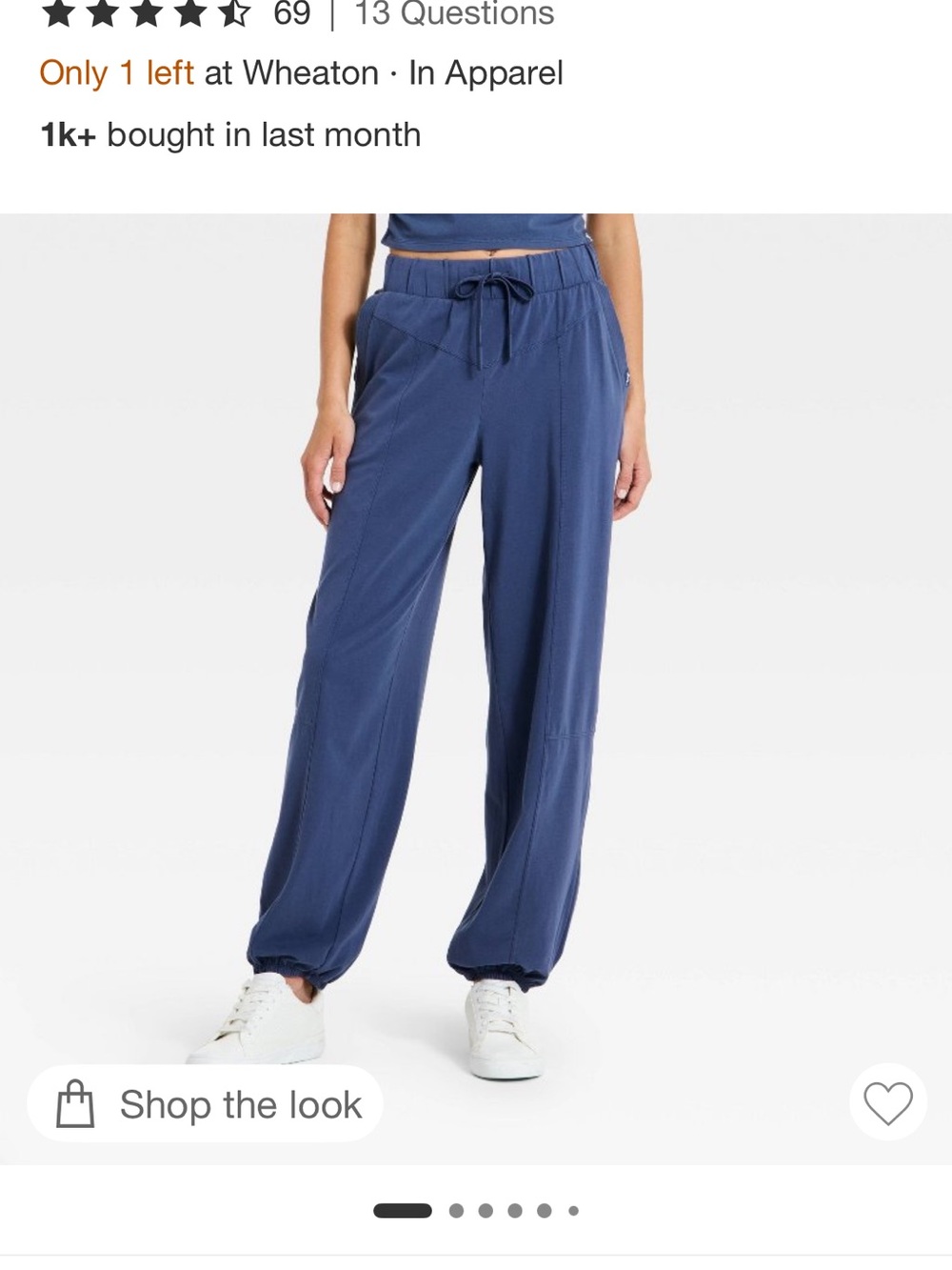 JoyLab Wide-Leg Drawstring Joggers in Blue